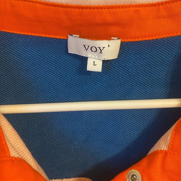 Voy Color Block French Terry Ruffle Top size large - Picture 5 of 10